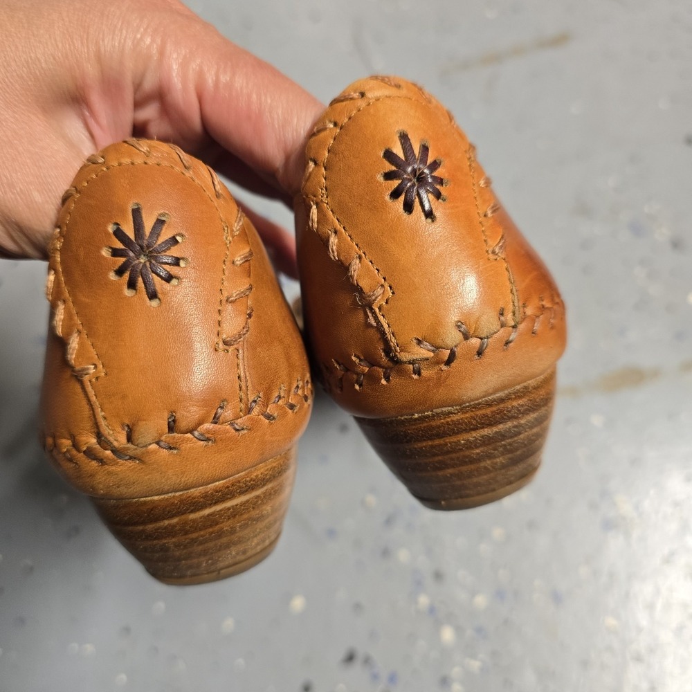 Pikolinos Puerto Vallarta Leather Wedge Mary Jane Cutout Shoes Brown Women Size - Picture 6 of 9